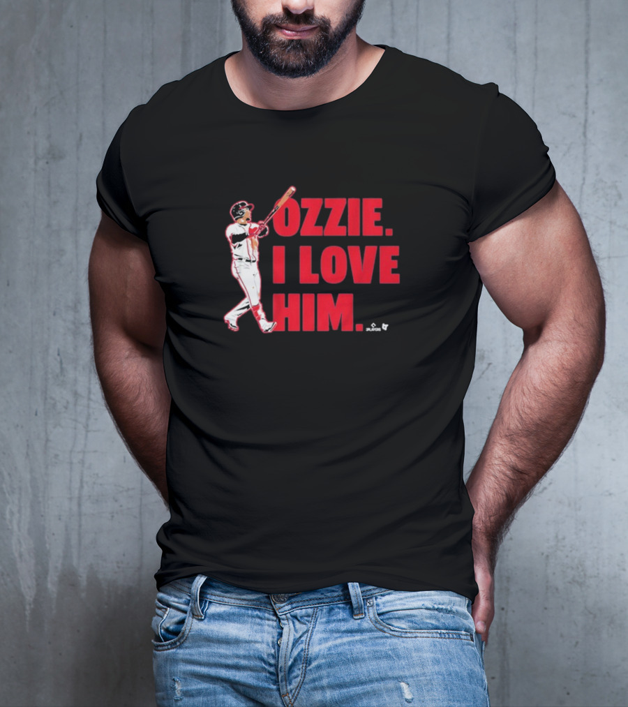 Ozzie I Love Him Baseball Player Swinging Bat T-Shirt