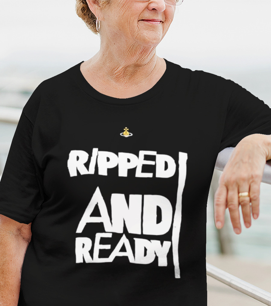 Ripped And Ready Chicken Dumbbell Fitness Motivation T-Shirt
