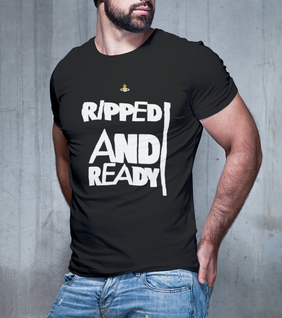 Ripped And Ready Chicken Dumbbell Fitness Motivation T-Shirt