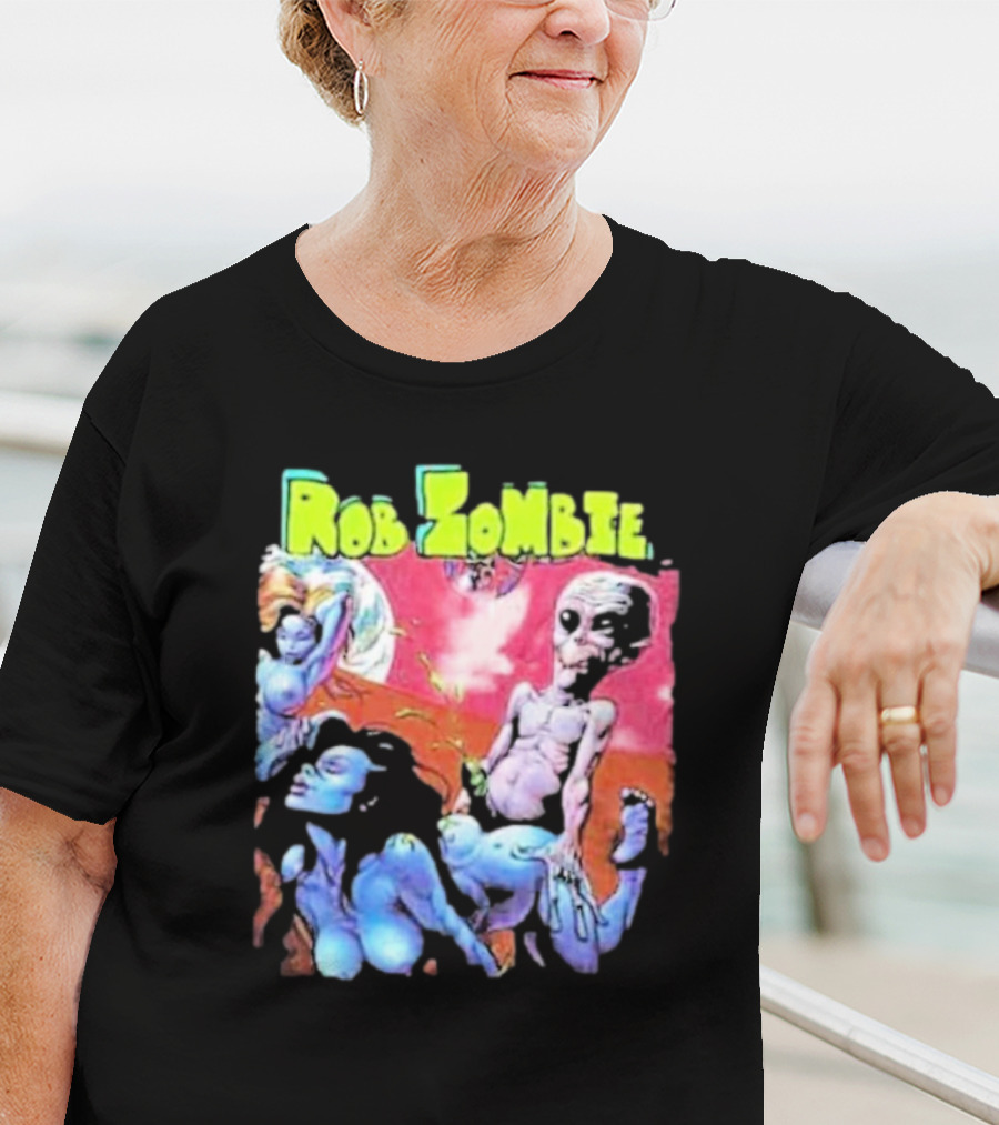 Rob Zombie Colorful Extraterrestrial Humor Scene T-Shirt