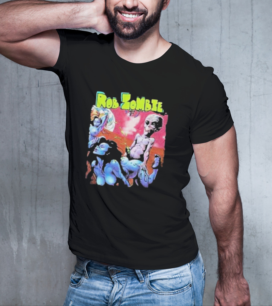 Rob Zombie Colorful Extraterrestrial Humor Scene T-Shirt