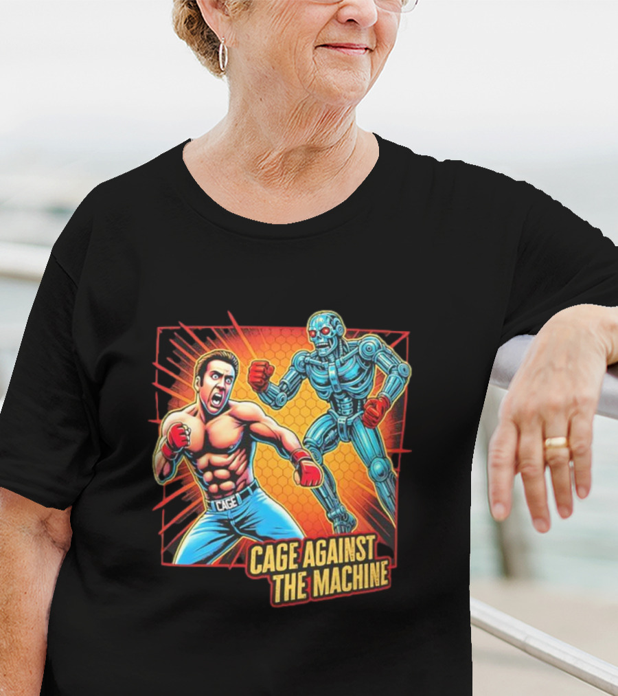 Cage Against The Machine Robot Showdown Boxing Battle T-Shirt