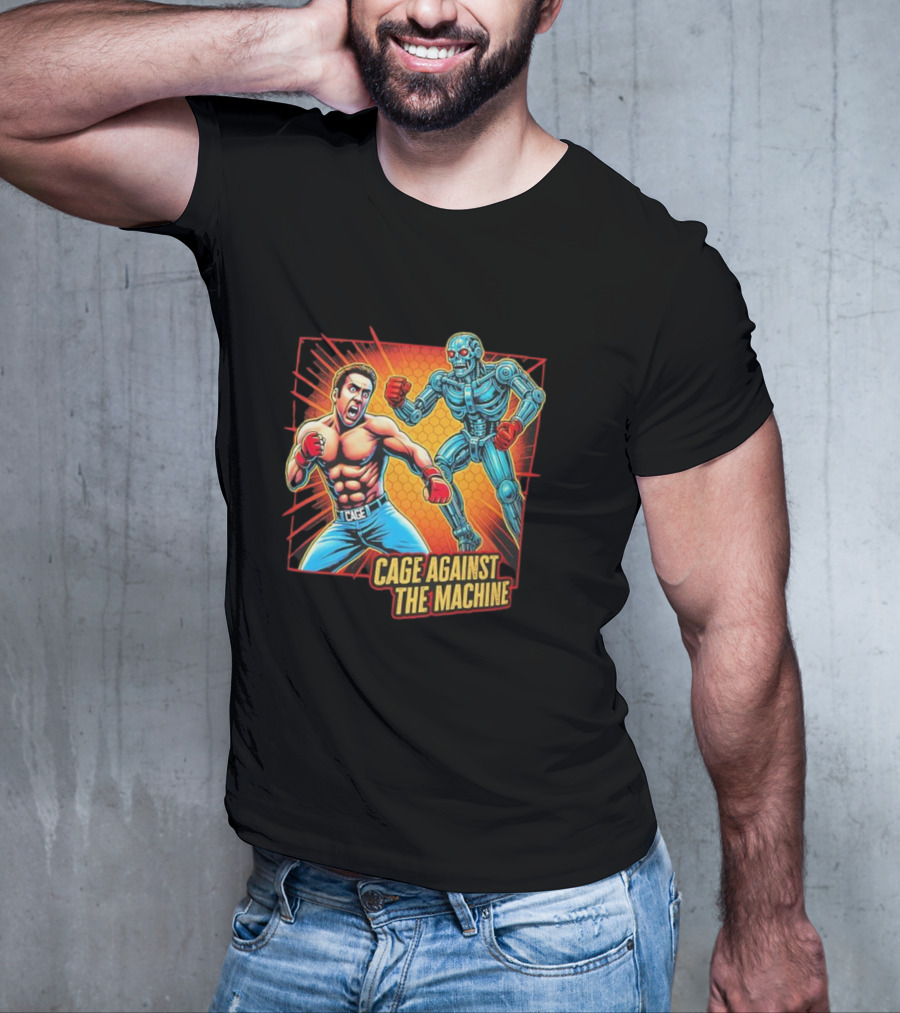 Cage Against The Machine Robot Showdown Boxing Battle T-Shirt