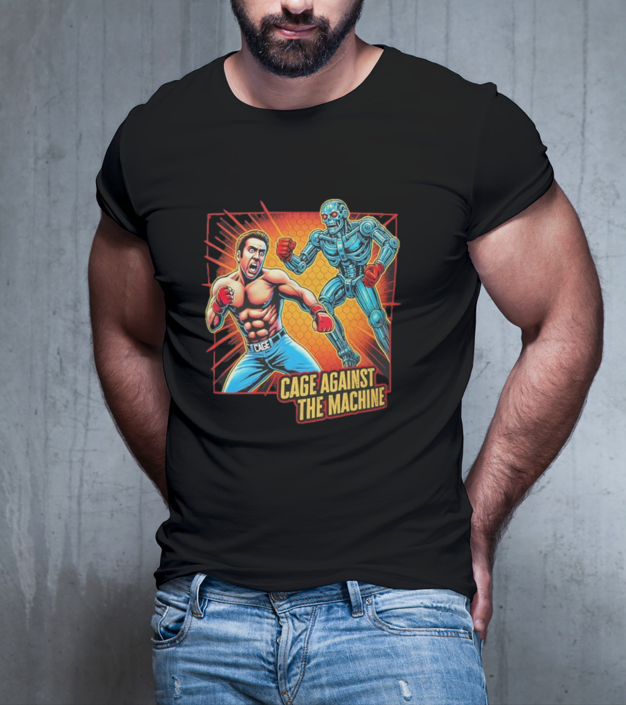 Cage Against The Machine Robot Showdown Boxing Battle T-Shirt