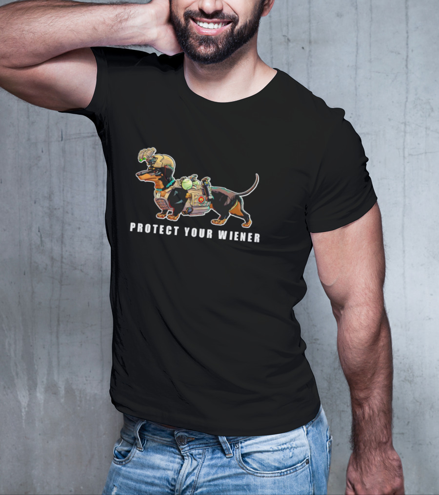 Protect Your Wiener Dachshund Soldier Helmet Tactical Gear T-Shirt