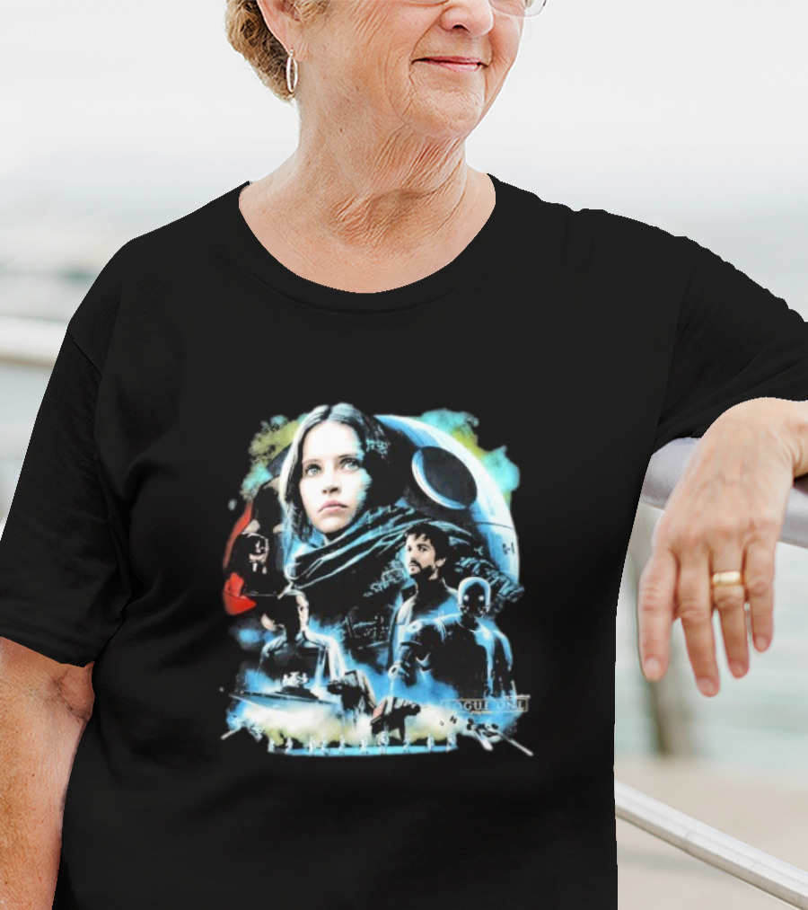 Rogue One A Star Wars Story Geeks Rule 15 Jyn Erso Cassian K-2SO Darth Vader Silkscreen T-Shirt