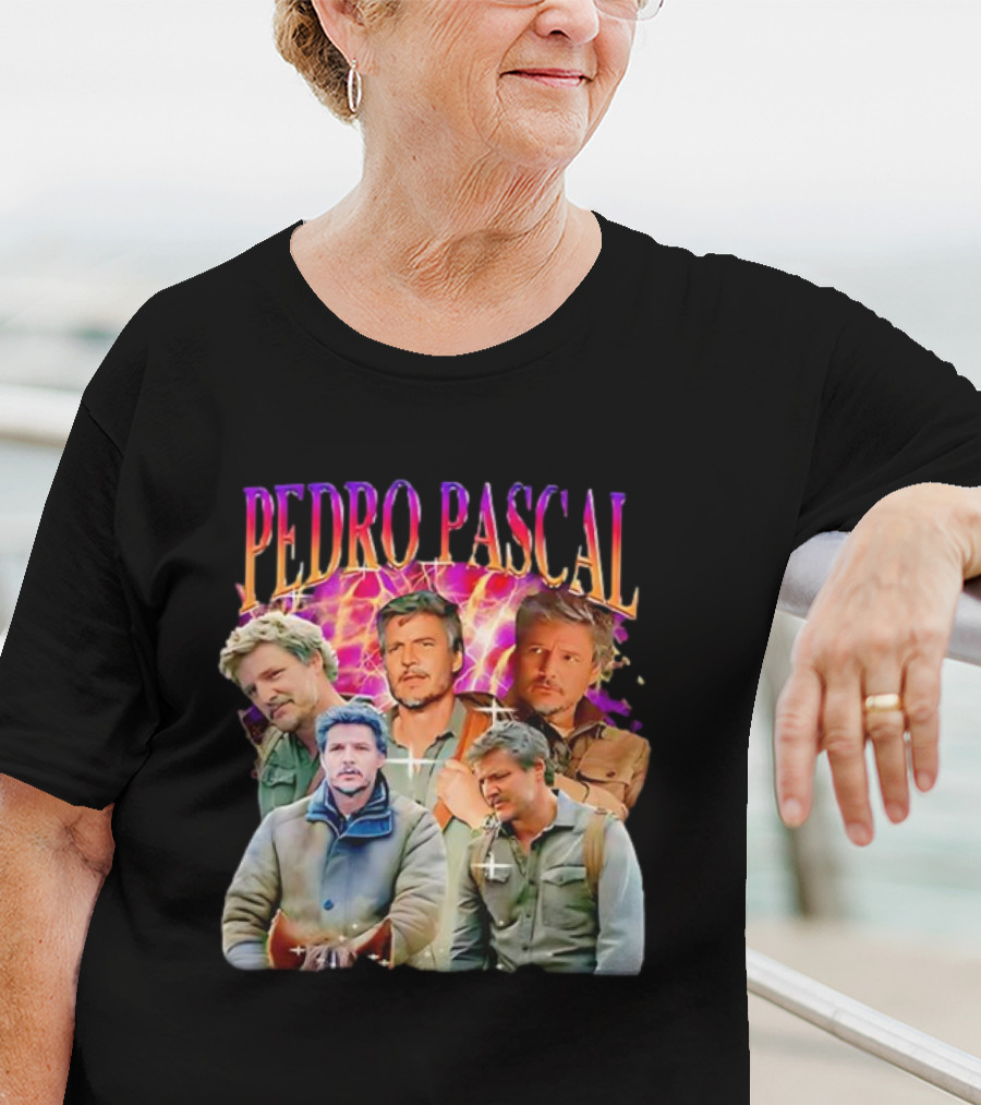 Pedro Pascal Joel Miller Retro Collage T-Shirt