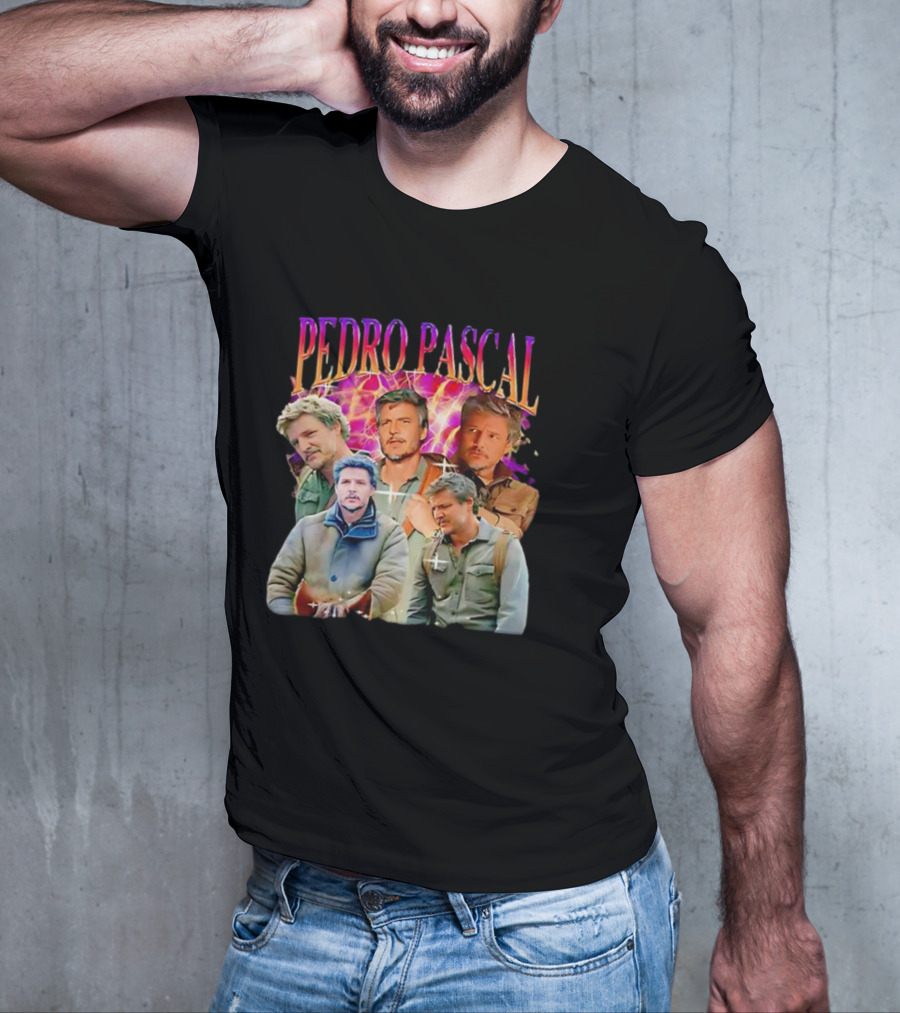 Pedro Pascal Joel Miller Retro Collage T-Shirt