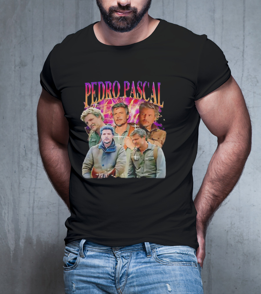 Pedro Pascal Joel Miller Retro Collage T-Shirt
