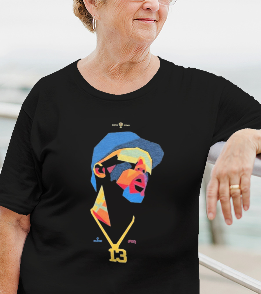 Ronald Acuna Jr 13 Abstract Geometric Style With Gold Chain And Colorful Hat T-Shirt