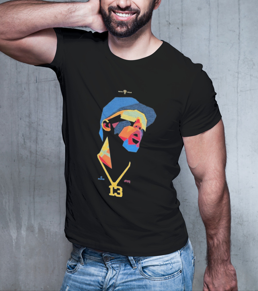 Ronald Acuna Jr 13 Abstract Geometric Style With Gold Chain And Colorful Hat T-Shirt