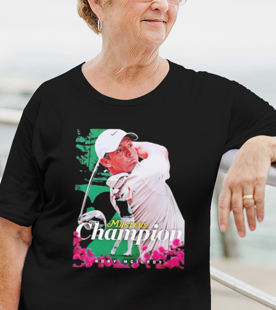 Masters Champion Rory McIlroy Golf Swing Portrait T-Shirt