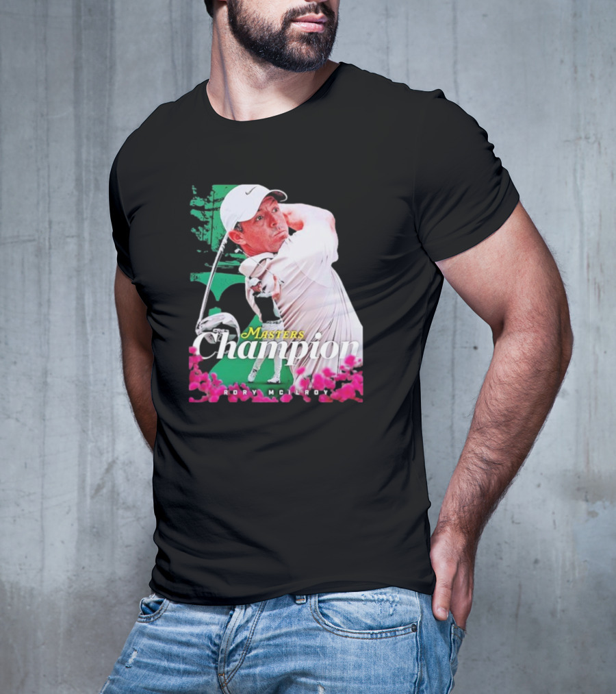 Masters Champion Rory McIlroy Golf Swing Portrait T-Shirt