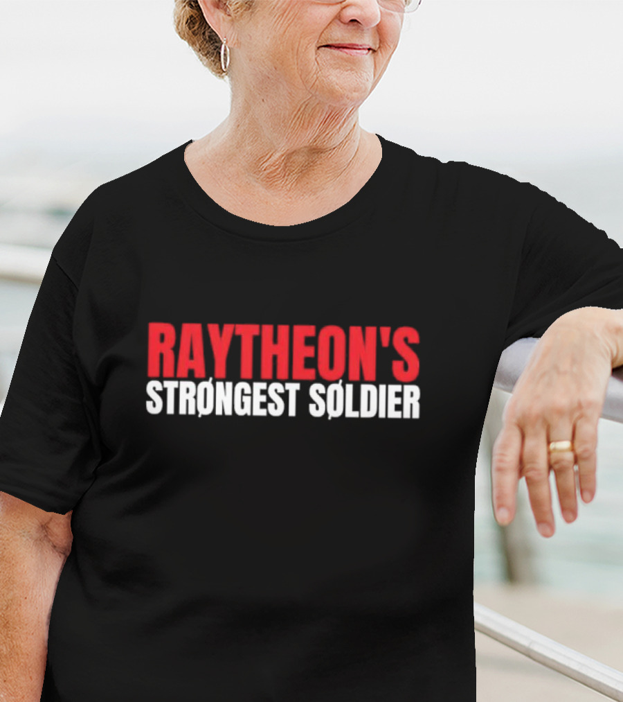 Raytheon’s Strongest Soldier Bold Red White Text T-Shirt