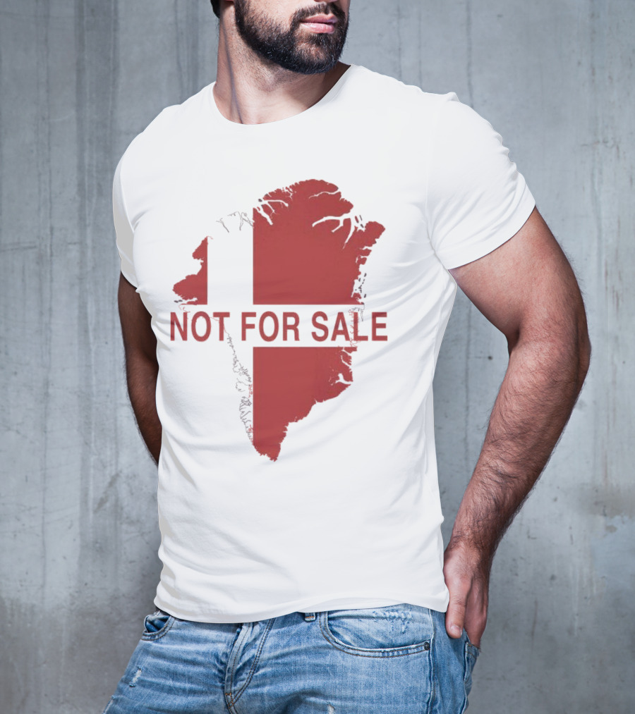 Greenland Not For Sale 2025 Red Map Protest T-Shirt