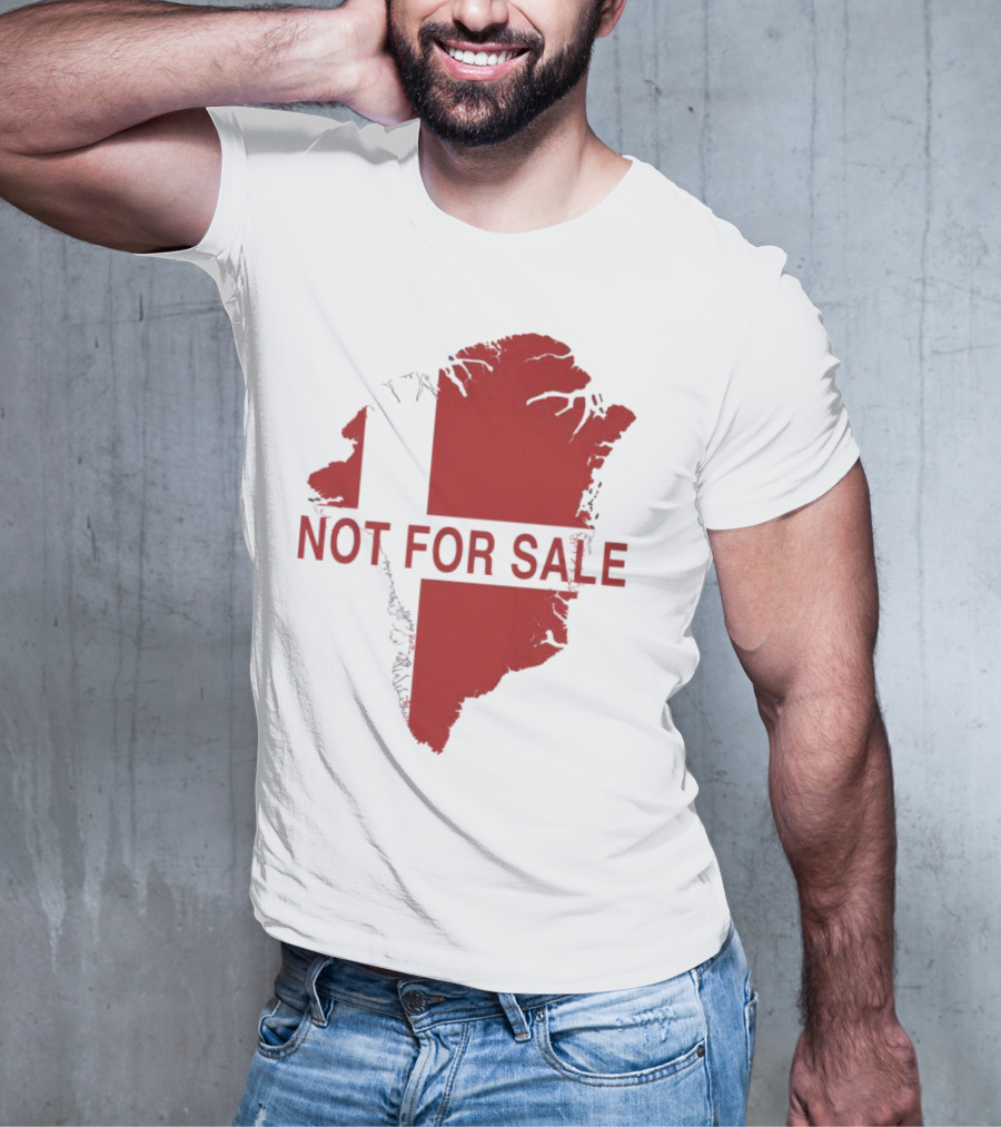 Greenland Not For Sale 2025 Red Map Protest T-Shirt