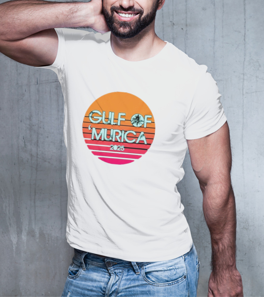 Gulf Of 'Murica 2025 Vintage Retro Sunset Vibe T-Shirt