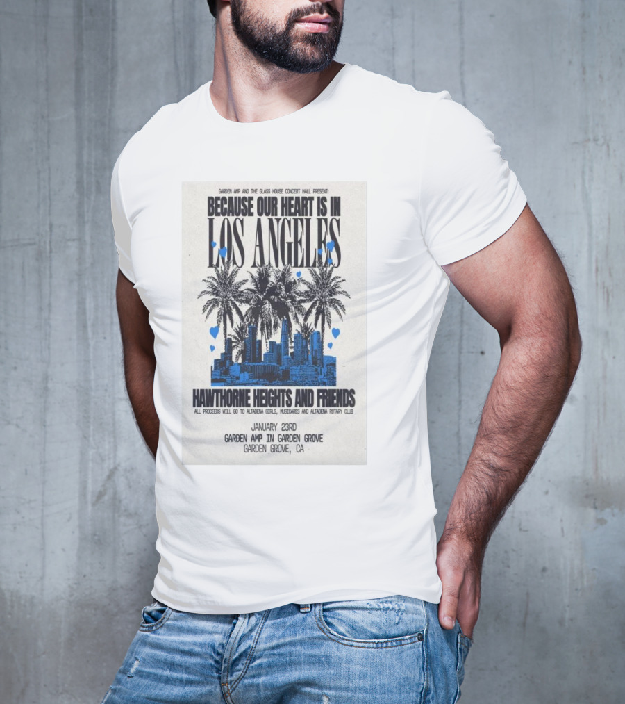 Garden Amp Concert Hawthorne Heights And Friends January 23 Garden Grove CA T-Shirt