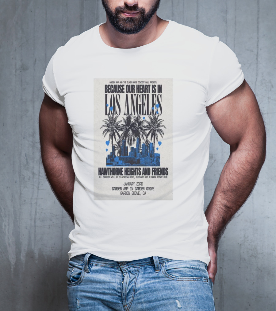Garden Amp Concert Hawthorne Heights And Friends January 23 Garden Grove CA T-Shirt