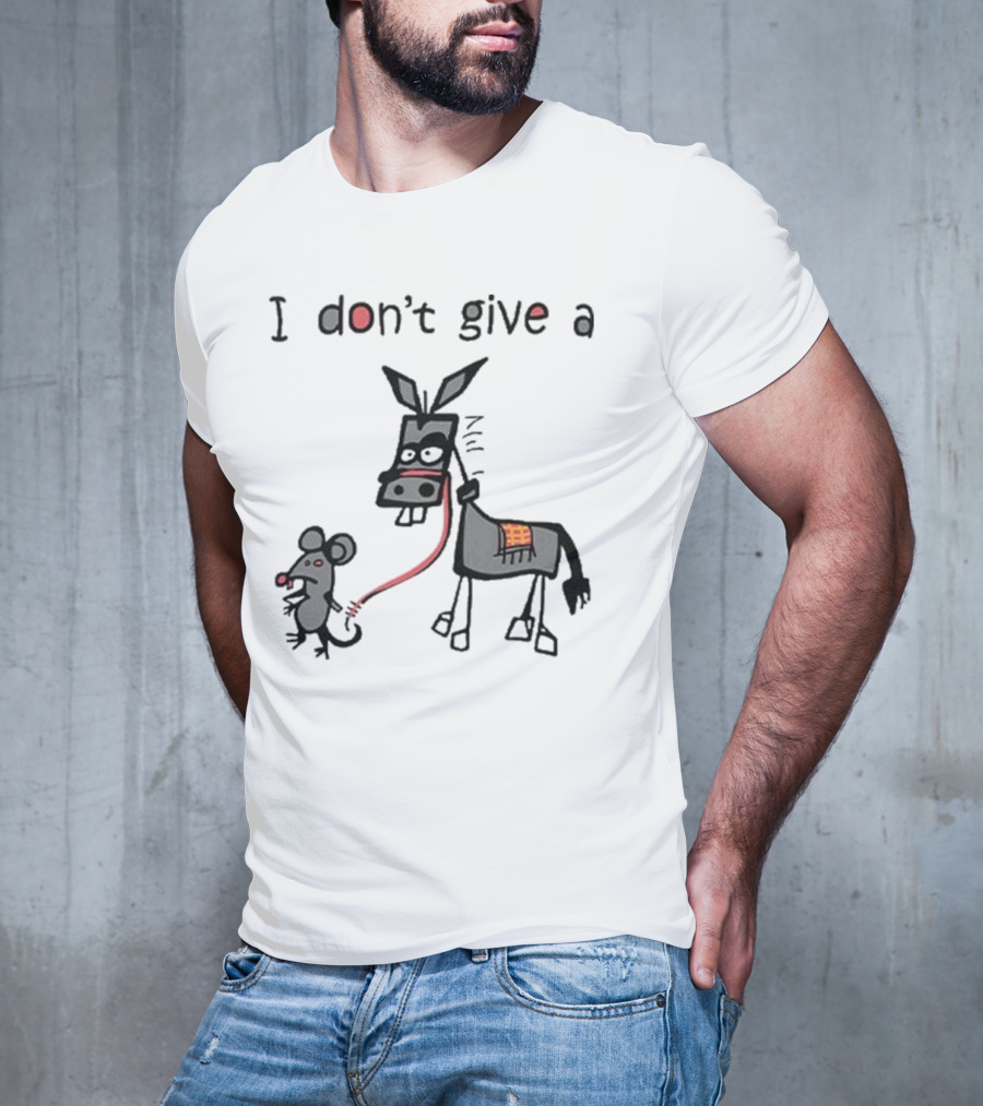 I Don’t Give A Rat Ass Mouse Donkey Iconic Whimsical Humor T-Shirt