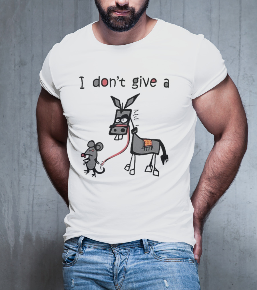 I Don’t Give A Rat Ass Mouse Donkey Iconic Whimsical Humor T-Shirt