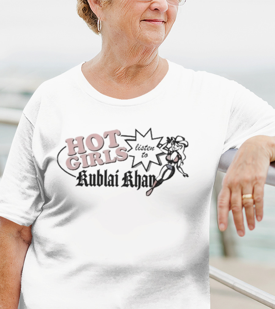 Hot Girls Listen To KKTX Sunburst Design With Fiery Text And Star Graphic T-Shirt