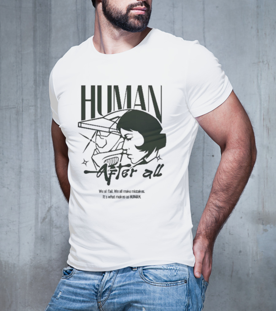"Human After All Skeleton Outline Illustration" T-Shirt
