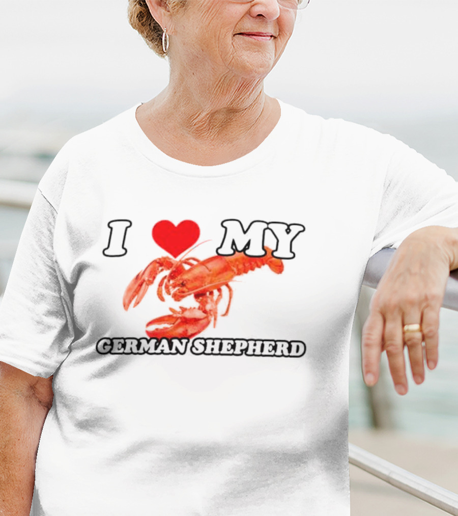 I Love My German Shepherd Lobster Heart T-Shirt