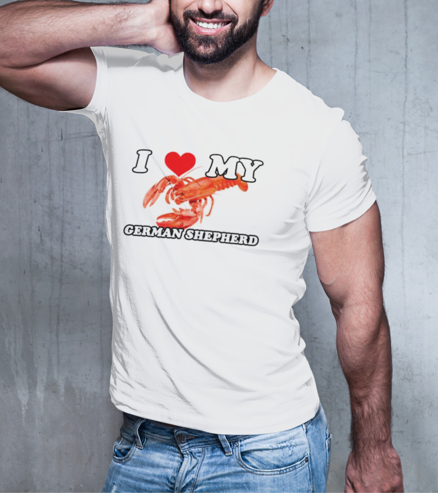 I Love My German Shepherd Lobster Heart T-Shirt