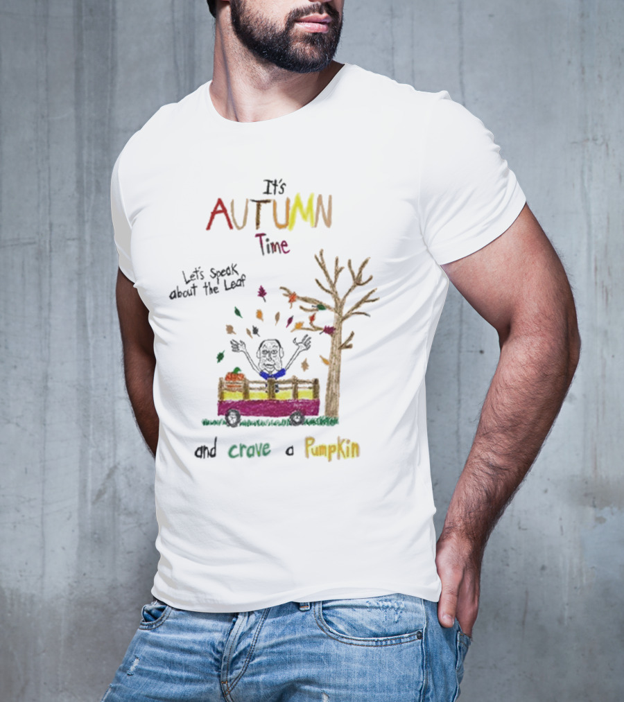 Autumn Time Leaves Falling Tree Carve Pumpkin Truck T-Shirt