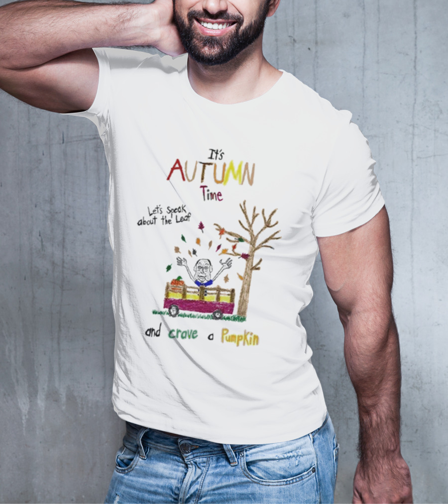 Autumn Time Leaves Falling Tree Carve Pumpkin Truck T-Shirt