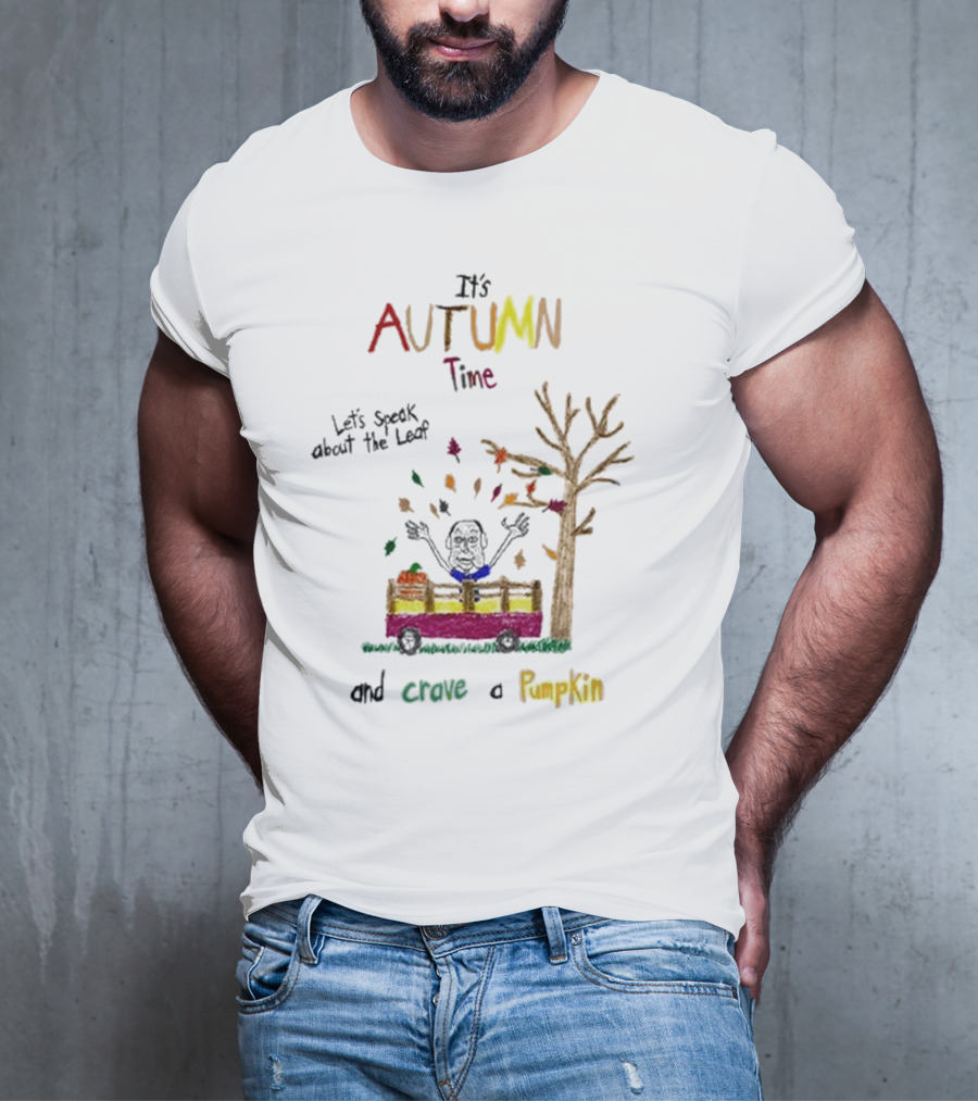 Autumn Time Leaves Falling Tree Carve Pumpkin Truck T-Shirt