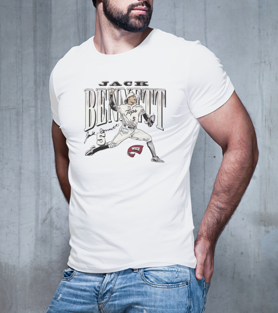 Jack Bennett 5 WKU Tops Western Kentucky Hilltoppers Baseball T-Shirt