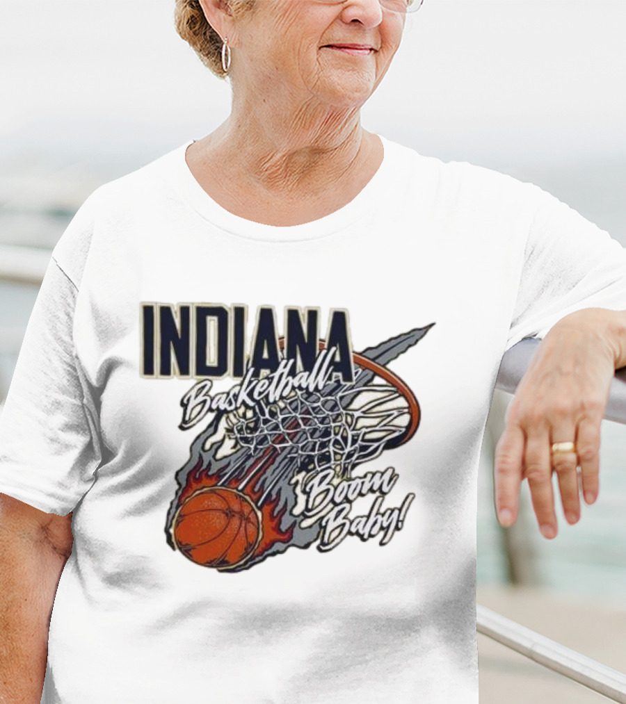 Indiana Pacers Basketball Boom Baby Fireball Slam Dunk T-Shirt