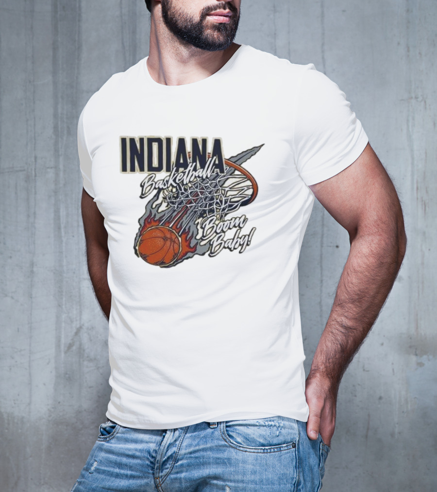 Indiana Pacers Basketball Boom Baby Fireball Slam Dunk T-Shirt
