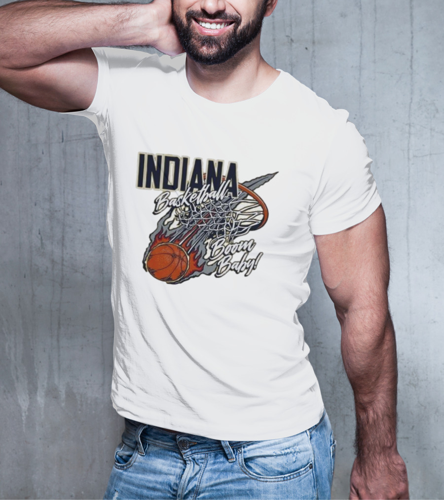 Indiana Pacers Basketball Boom Baby Fireball Slam Dunk T-Shirt