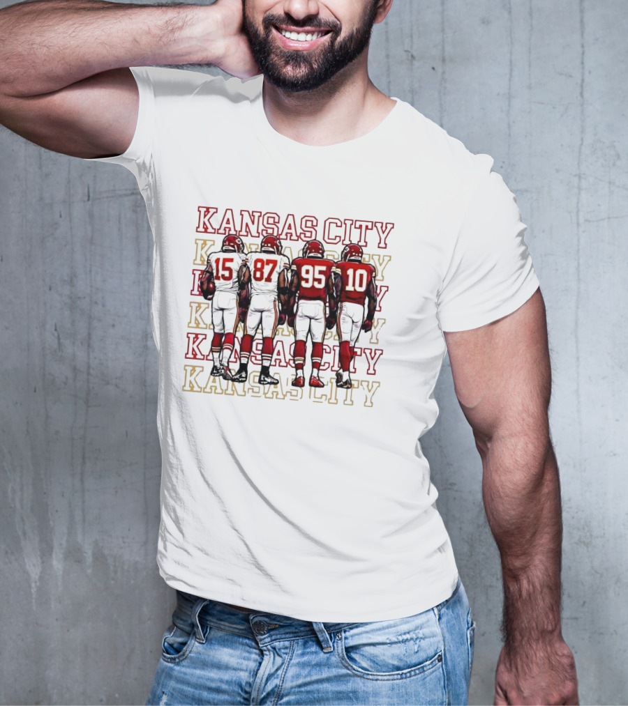 Kansas City Mahomes Kelce Chris Jones Isiah Pacheco 15 87 95 10 T-Shirt