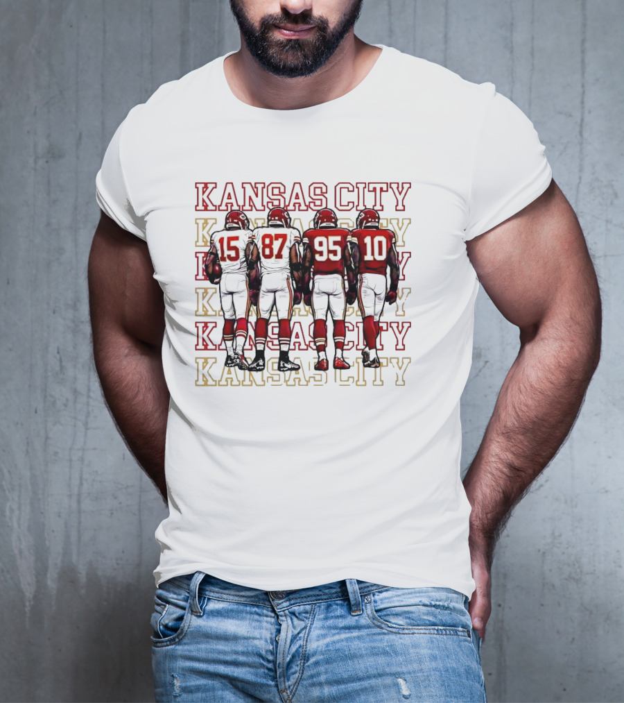 Kansas City Mahomes Kelce Chris Jones Isiah Pacheco 15 87 95 10 T-Shirt