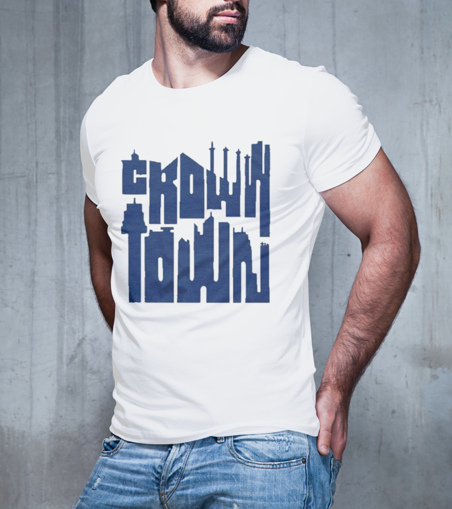 Kansas City Royals Crown Town Skyline Text Art T-Shirt