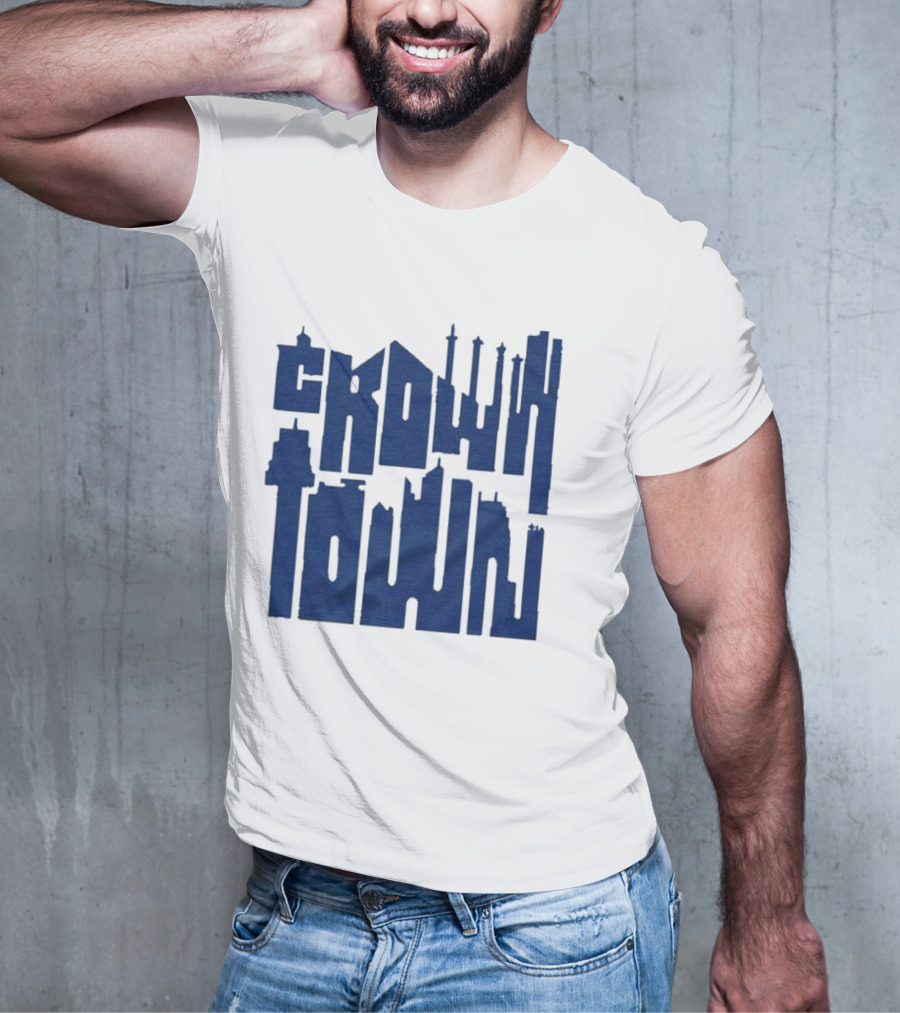 Kansas City Royals Crown Town Skyline Text Art T-Shirt