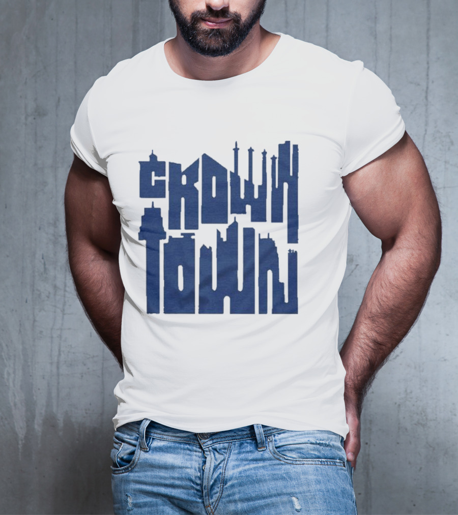 Kansas City Royals Crown Town Skyline Text Art T-Shirt