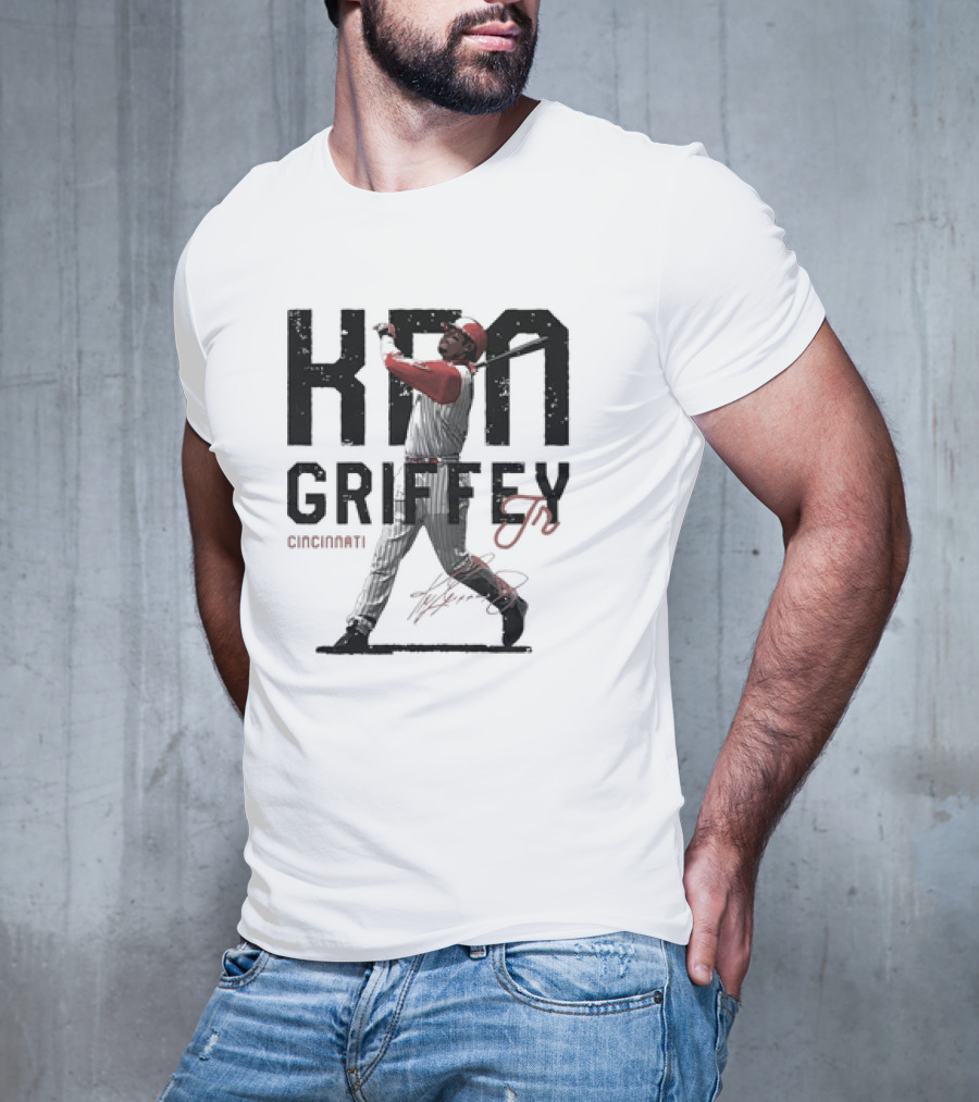 Ken Griffey Jr Cincinnati Reds MLB Baseball Distressed Signature Vintage T-Shirt