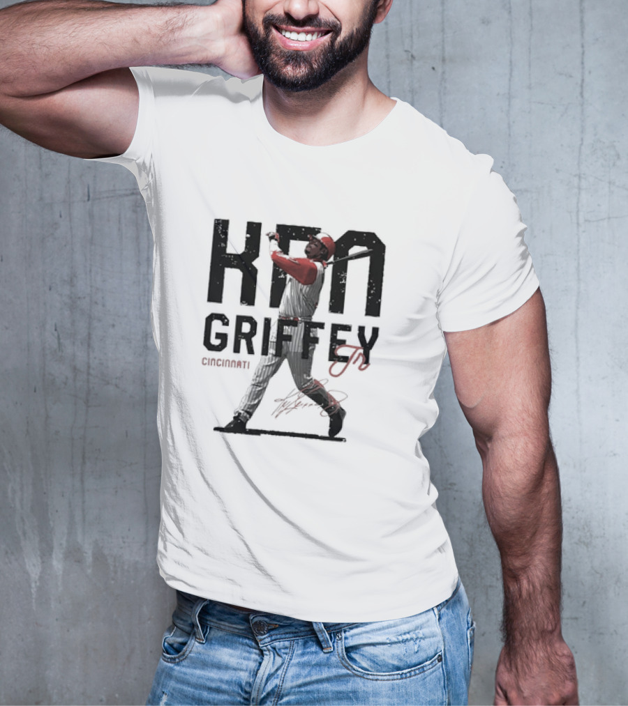 Ken Griffey Jr Cincinnati Reds MLB Baseball Distressed Signature Vintage T-Shirt
