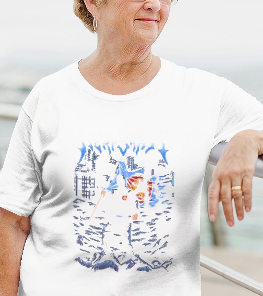 Kera Sakti Kung Fu Hero In Urban Landscape With Staff And Lion T-Shirt