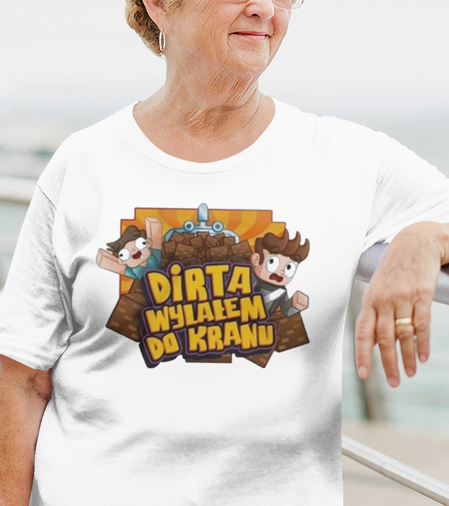 Koszulka Dirta Wylalem Do Kranu Zabawny Motyw Bloki Kreskówkowe T-Shirt