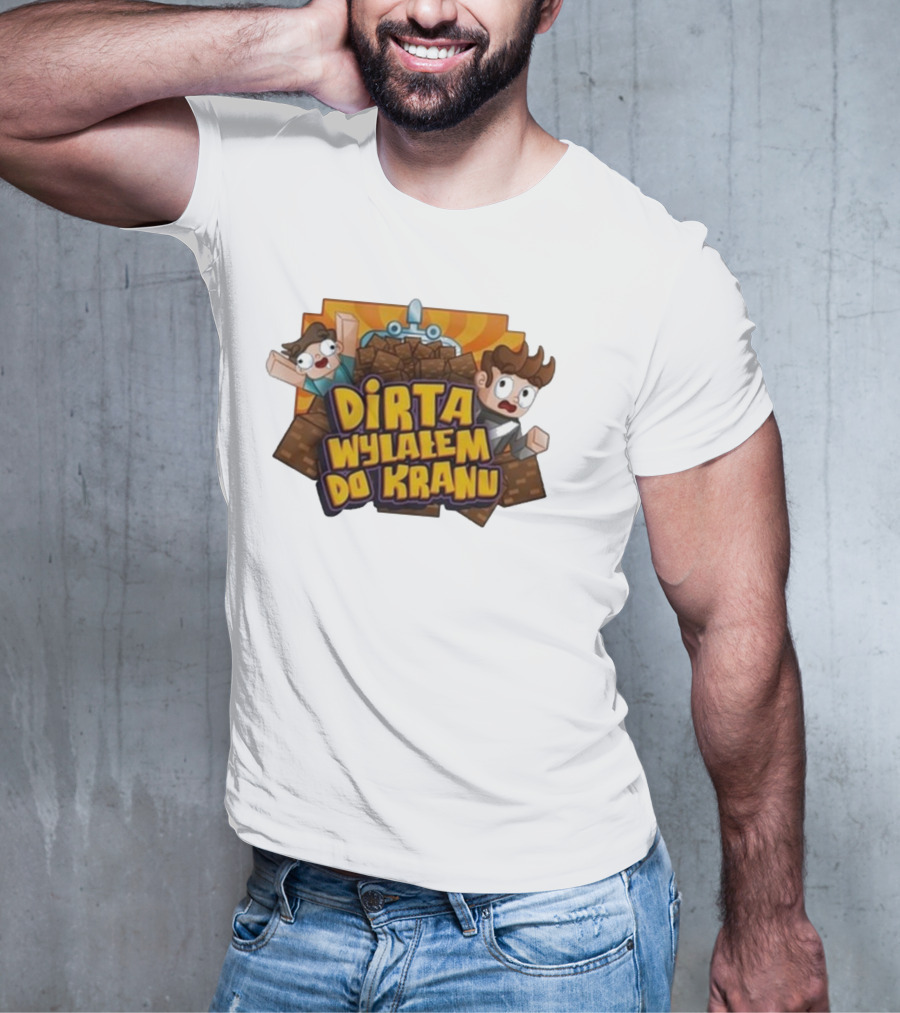 Koszulka Dirta Wylalem Do Kranu Zabawny Motyw Bloki Kreskówkowe T-Shirt
