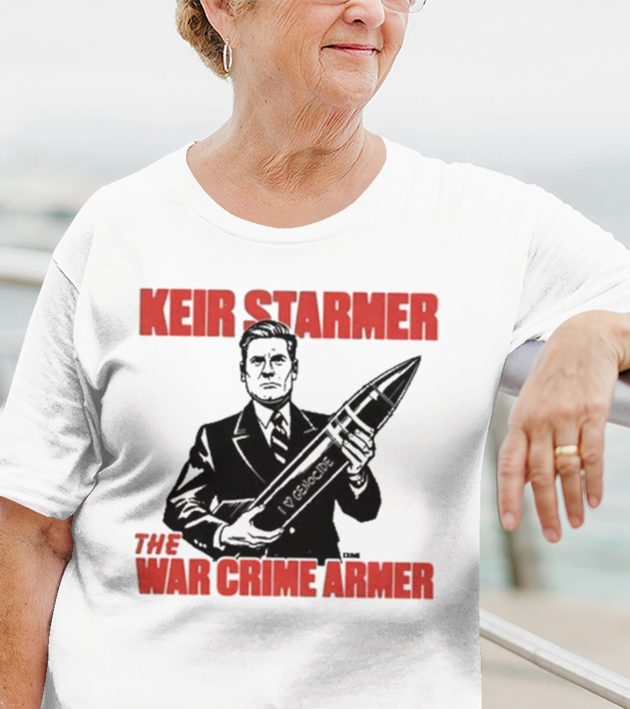 Keir Starmer The War Crime Armer Rocket Sketch T-Shirt