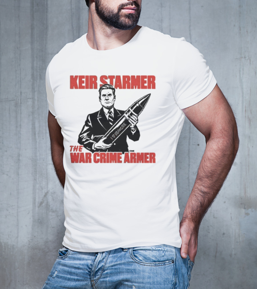 Keir Starmer The War Crime Armer Rocket Sketch T-Shirt