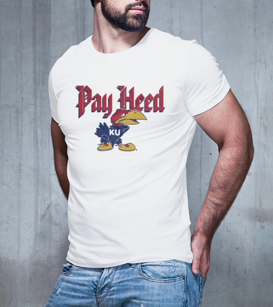 KU Pay Heed Jayhawk Vintage Style T-Shirt