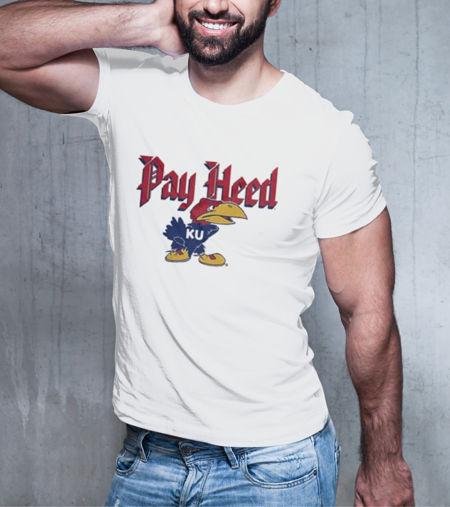 KU Pay Heed Jayhawk Vintage Style T-Shirt